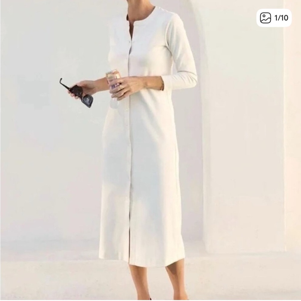 AYR The Serenity Now button down dress in seashell color